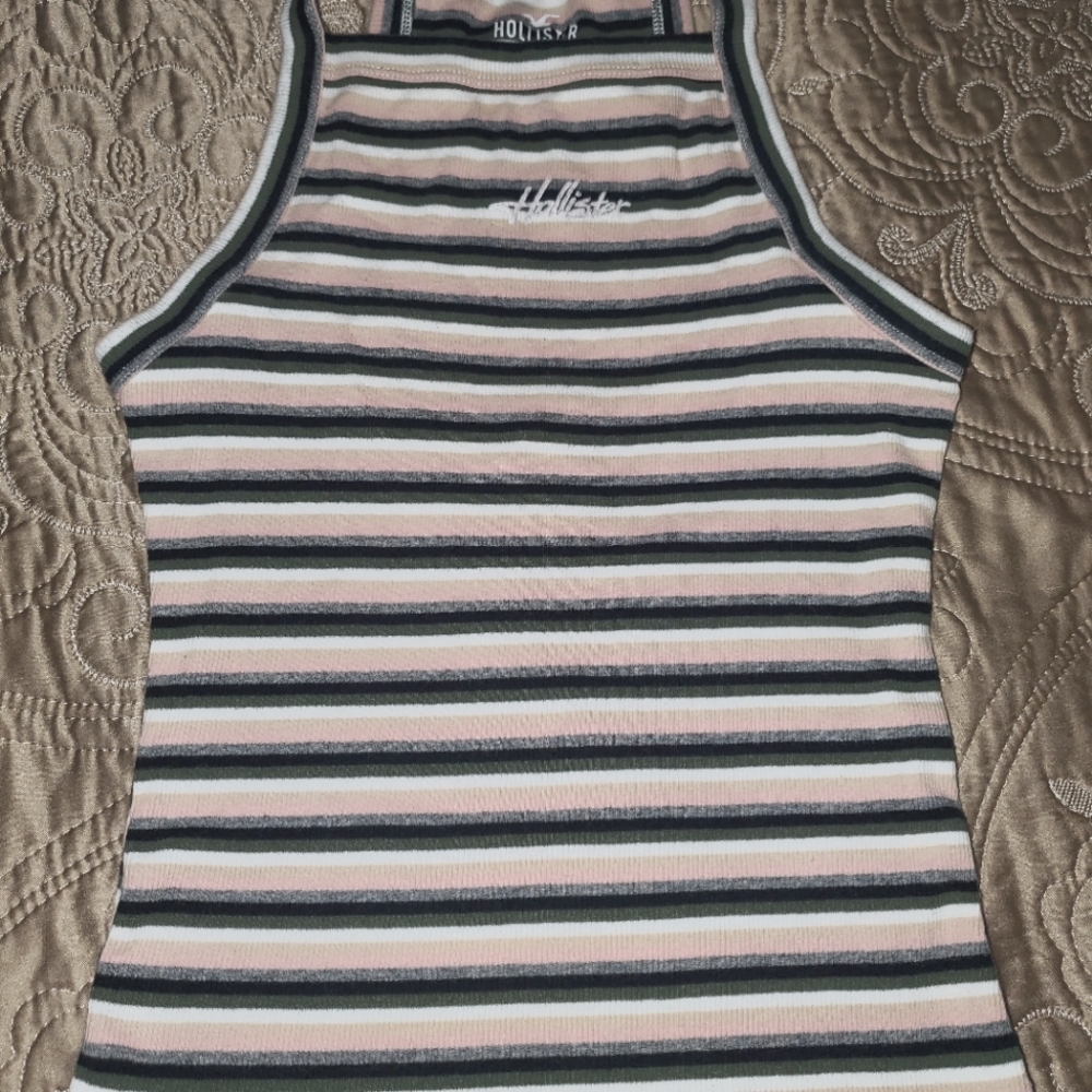 Hollister high neck striped tank